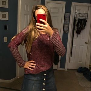 Red Heathered Sweater